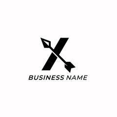 design logo creative letter X and arrow