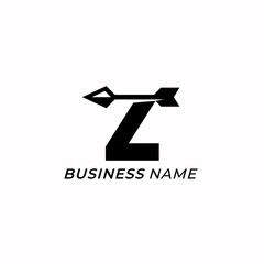 design logo creative letter Z and archer