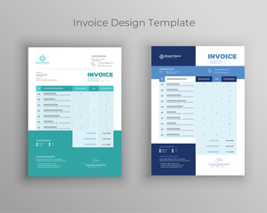 Fototapeta na wymiar Minimal invoice template vector design