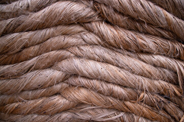 Folded Stacked Golden jute fiber abstract Pattern Texture  Can be used as a Background wallpaper