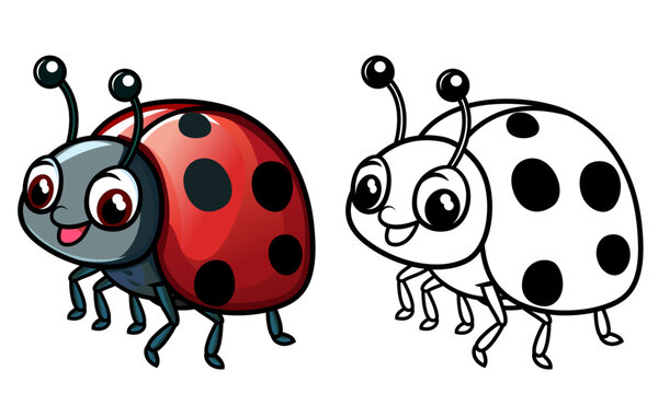 Ladybug Cartoon Vector Art , ladybird beetle , lady beetle  vector image, lady bug mascot character for logos vector illustration