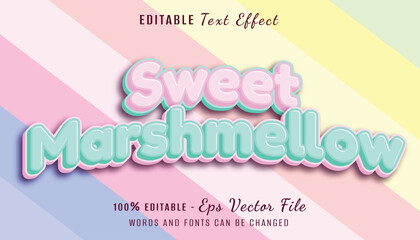 sweet marshmellow 3d text effect design