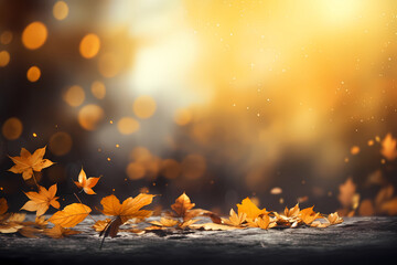 autumn bokeh light background - obrazy, fototapety, plakaty