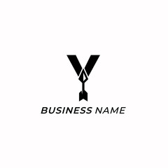 design logo creative letter Y and arrow