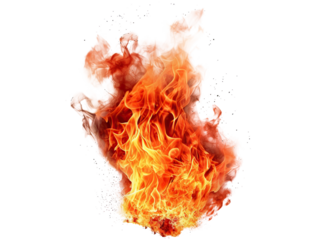 Bright and dynamic fire flames, cut out