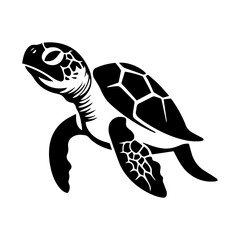 Fototapeta premium Sea turtle hand drawn engraving style sketch Underwater animals Vector illustration., ai generated