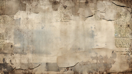 Newspaper paper grunge, retro,  vintage old aged texture background