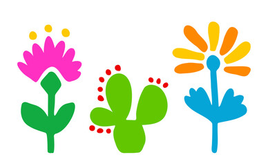 Flower set. Floral vector shape. Vector illustration