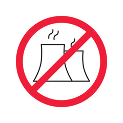 Forbidden Prohibited Warning, caution, attention, restriction label danger. No nuclear plant vector icon. Do not use nuclear energy sign design. No radiation symbol flat pictogram. No bio hazard icon