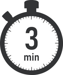 3分のタイマー・ストップウォッチのイラスト素材