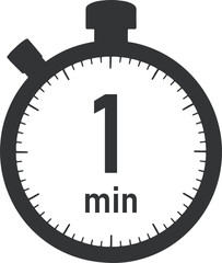 1分のタイマー・ストップウォッチのイラスト素材