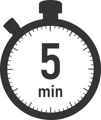 5分のタイマー・ストップウォッチのイラスト素材