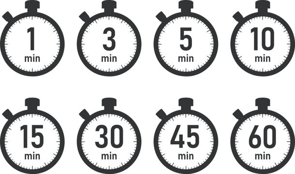 タイマー・ストップウォッチのイラスト素材セット