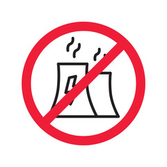 Forbidden Prohibited Warning, caution, attention, restriction label danger. No nuclear plant vector icon. Do not use nuclear energy sign design. No radiation symbol flat pictogram. No bio hazard icon