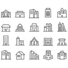 Building Icons Set vector design