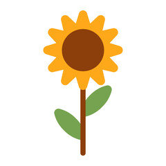 sunflower icon flat style vector