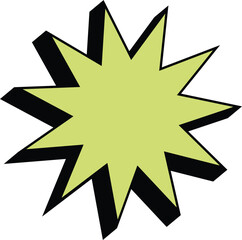 3D Bold Retro Shape Element