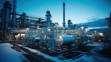 State of the art oil and gas processing plant buzzes with activity