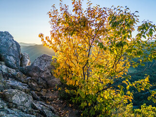 Sunset at Seneca Rocks in West Virginia