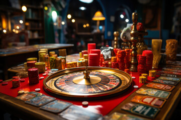 game boards shop with customers inside, business, stores, clothing, food, services, etc.