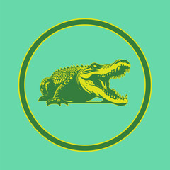 animal crocodile logo 3d rendering