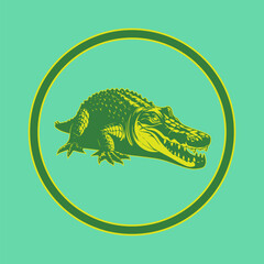 animal crocodile logo 3d rendering
