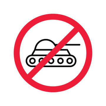 recommend clip art: Forbidden Prohibited Warning, caution, attention, restriction label danger. No Tank vector icon. Do not use Military tank sign design. Tank symbol flat pictogram