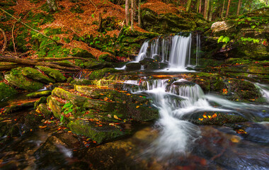 Vodopády, Jeseníky, waterfalls, Jeseníky Mountains, mountains, water, autumn,