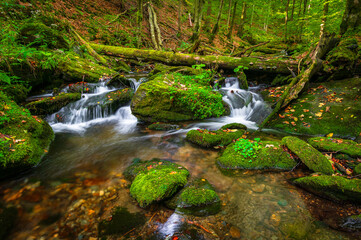 Vodopády, Jeseníky, waterfalls, Jeseníky Mountains, mountains, water, autumn,