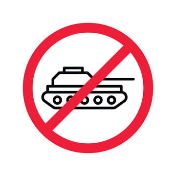 recommend clip art: Forbidden Prohibited Warning, caution, attention, restriction label danger. No Tank vector icon. Do not use Military tank sign design. Tank symbol flat pictogram