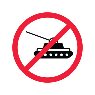 recommend clip art: Forbidden Prohibited Warning, caution, attention, restriction label danger. No Tank vector icon. Do not use Military tank sign design. Tank symbol flat pictogram