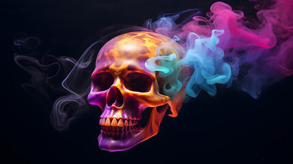 Colorful Smoky Skull