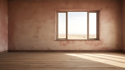 une pièce vide avec une fenêtre, généré par IA