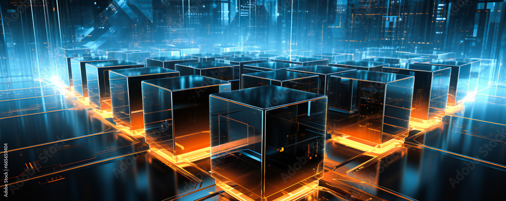 Poster abstract computer architecture. high tech, data and artificial intelligence concept.