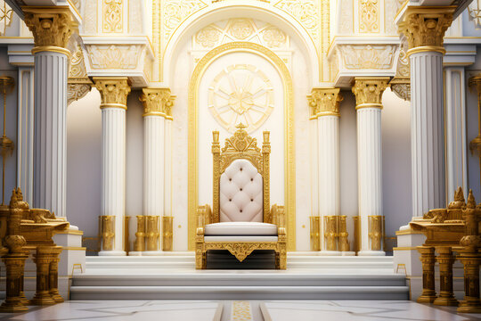 Majestic empty throne hall in a palace
