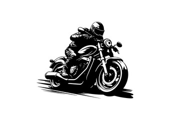 Moto gp vector art. Man on a motorbike at high speed leaning in the curve. Racing sport. Motogp championship. Silhouette on road on a moto competing for championship. Circuit track Background poster	