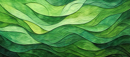 Organic wavy green wallpaper background illustration