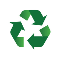 Green recycling icon design element