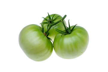 green tomato isolated on white