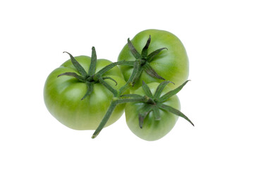 green tomato isolated on white