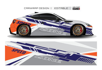 Racing car wrap design vector for race car. Graphic abstract stripe racing background kit designs. vector_20231021