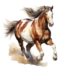 Obraz premium Horse running in watercolor design.