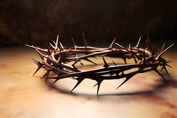 Fototapeta premium Crown of thorns of Jesus with copy space