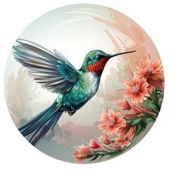 Hummingbird clipart on white background.