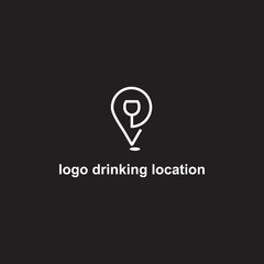 Drink logo design with location and pin stock 