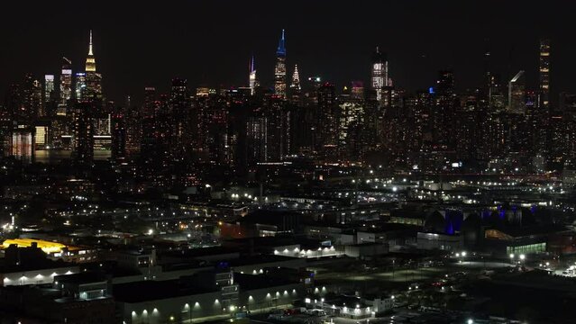 Drone footage of the New York City skyline