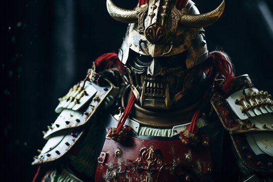 日本の鎧兜姿の侍