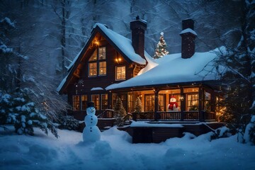 christmas house in the woods