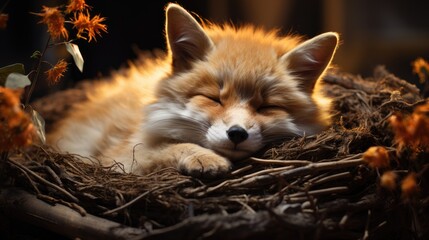Obraz premium Fox is sleeping