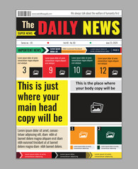 Graphical and informative newsletter tabloid front cover page design for corporate use, A3 Tabloid cover page design also be use as Magazine cover design
